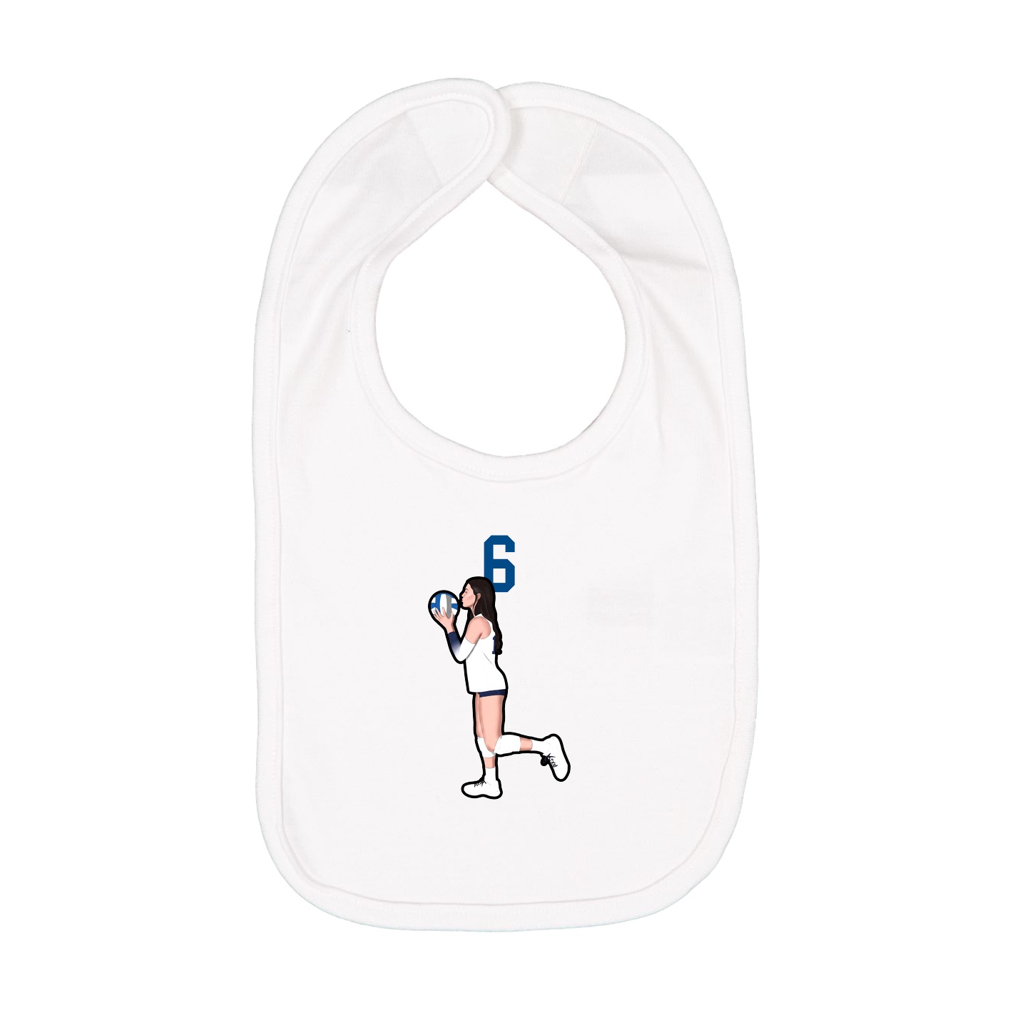 Infant Bib — Number Top in White
