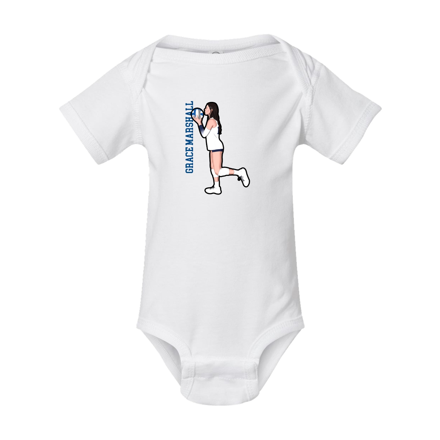 Baby Onesie — Name Vertical in White