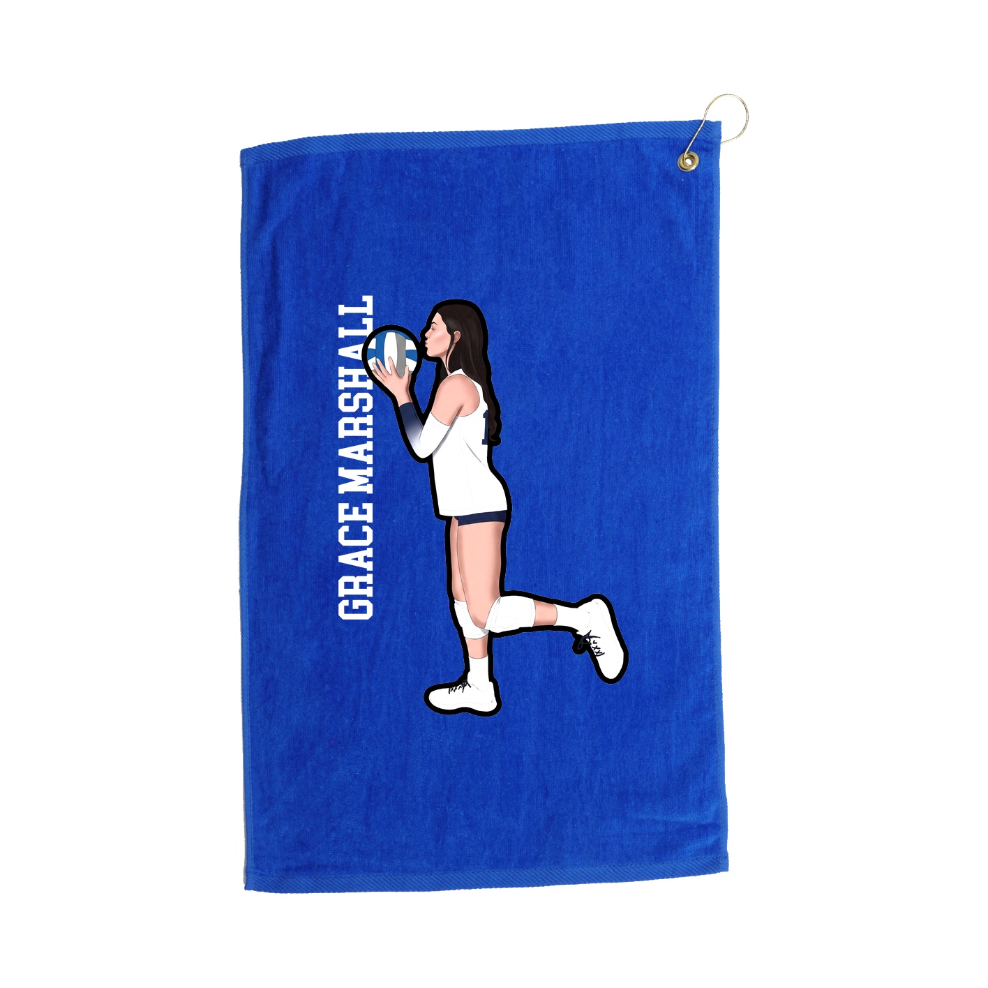 Golf Towel — Name Vertical in Royal
