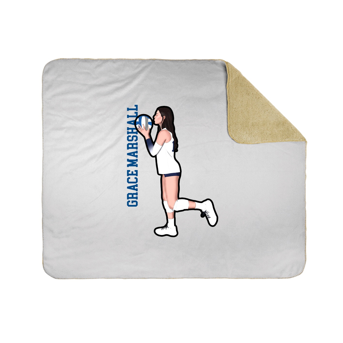 Throw Blanket — Name Vertical in White