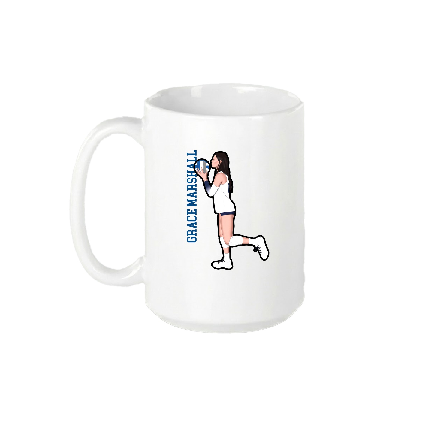 15oz Coffee Mug — Name Vertical in White