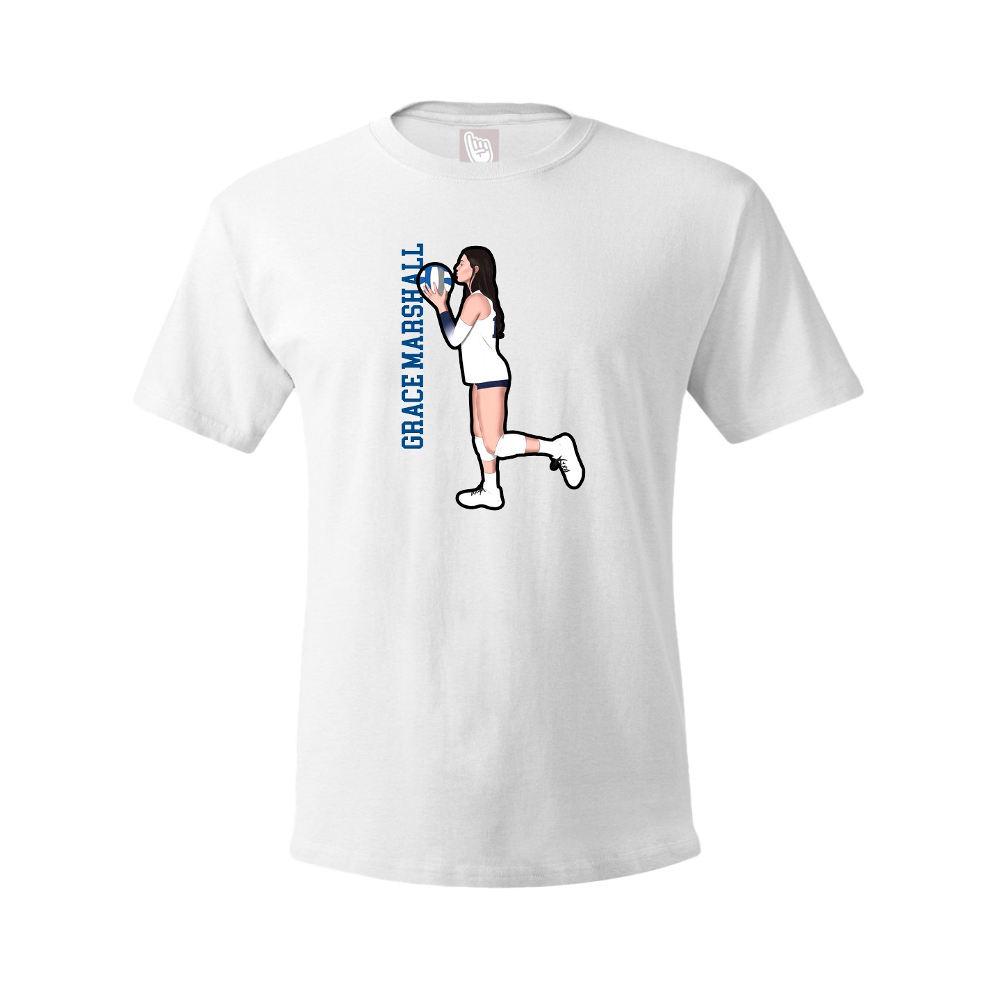 Tee — Name Vertical in White