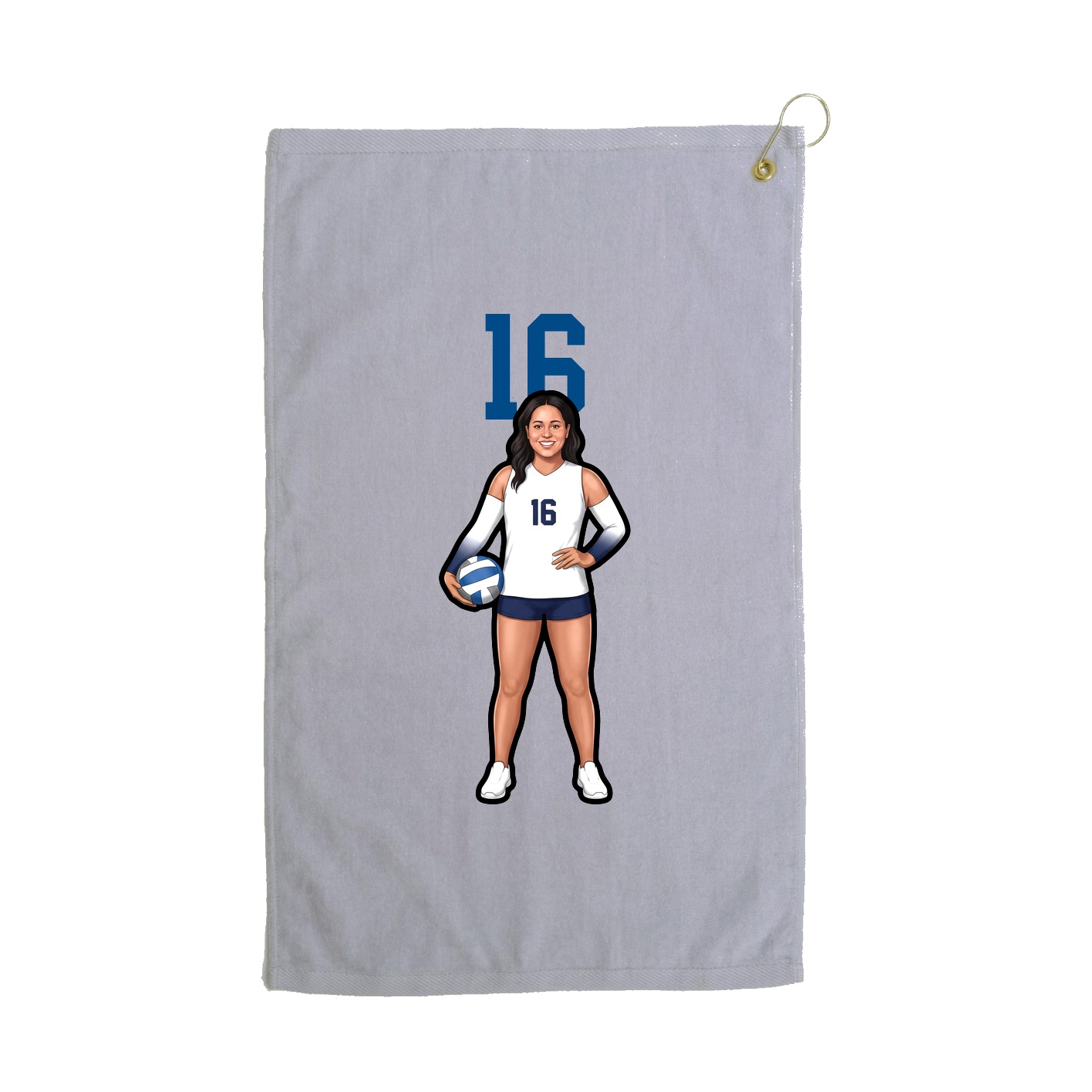 Golf Towel — Number Top in Grey