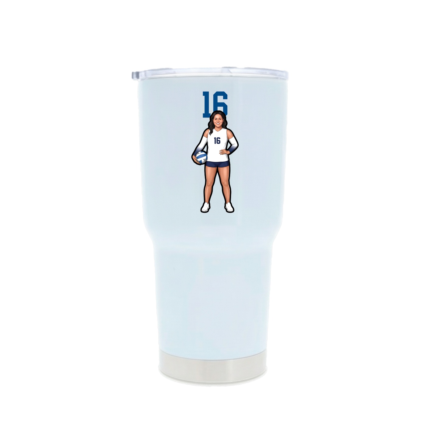 30oz Stainless Steel Tumbler — Number Top in White