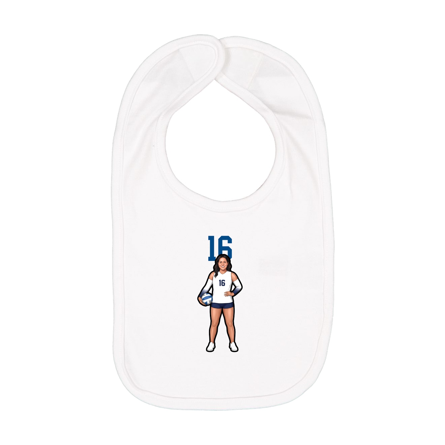 Infant Bib — Number Top in White