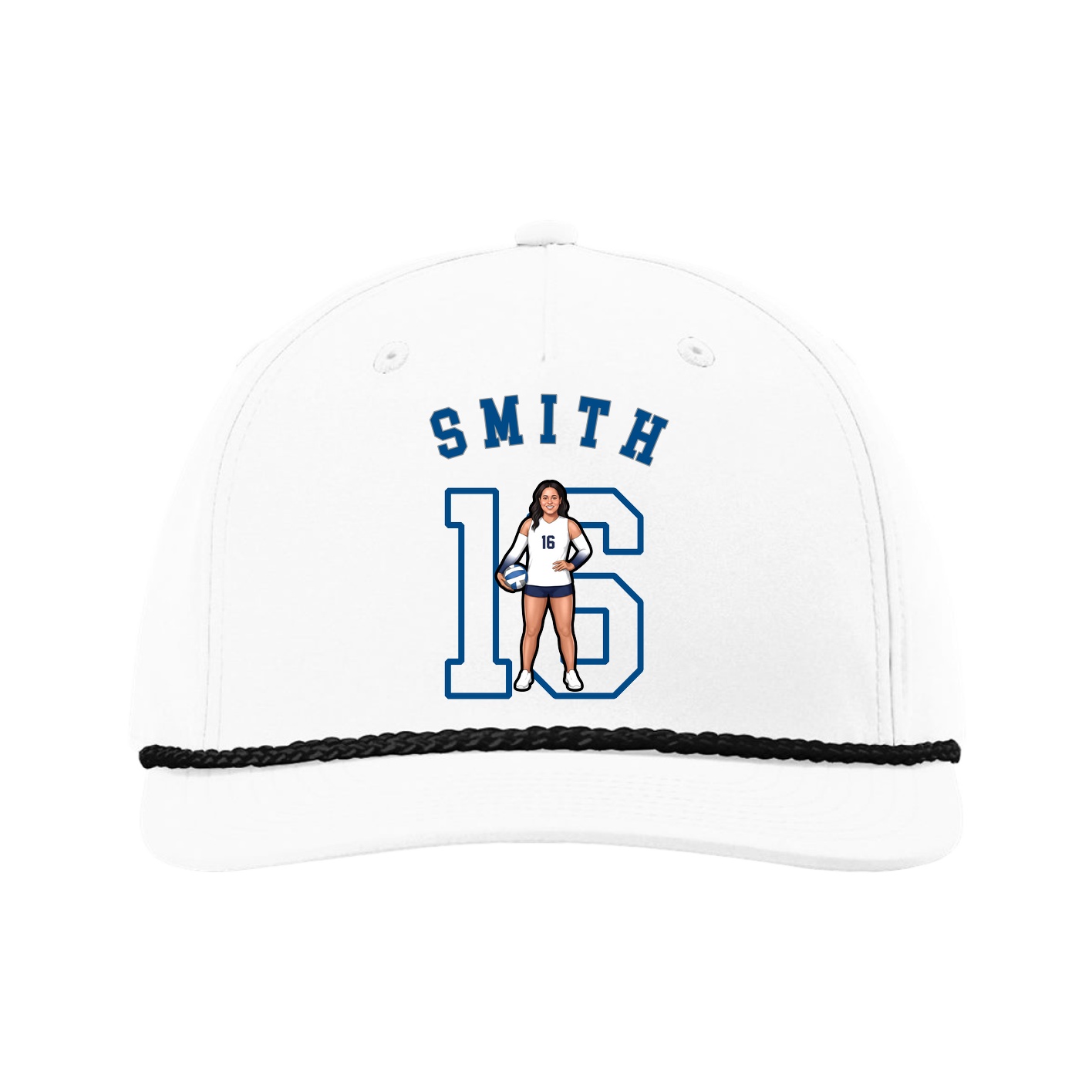 Five-Panel Classic Rope Cap — Shirsey Arch in White