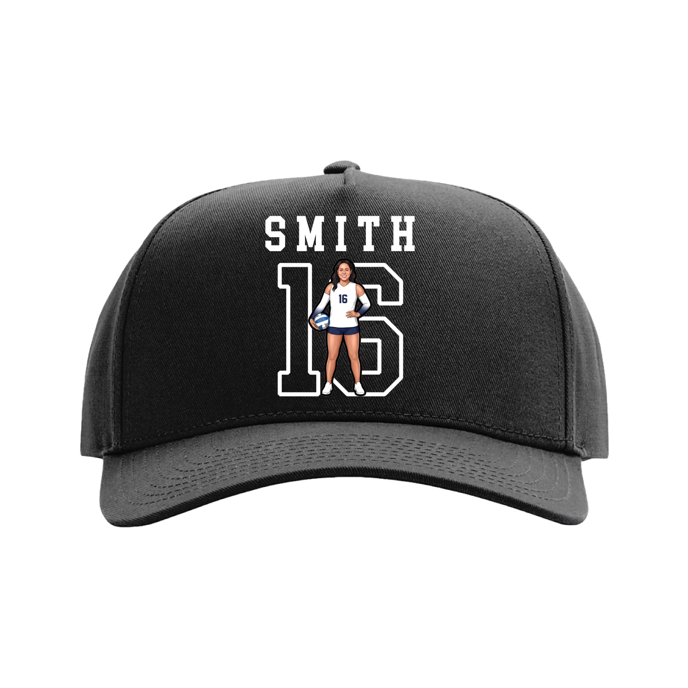 Full Fabric Five-Panel Champ Cap — Shirsey in Black