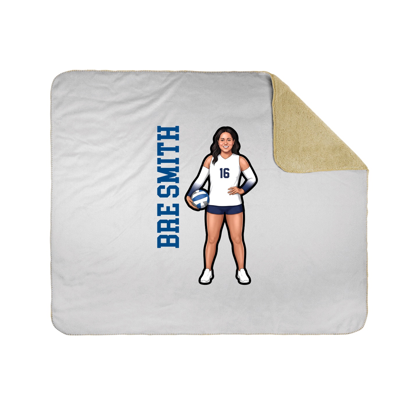 Throw Blanket — Name Vertical in White