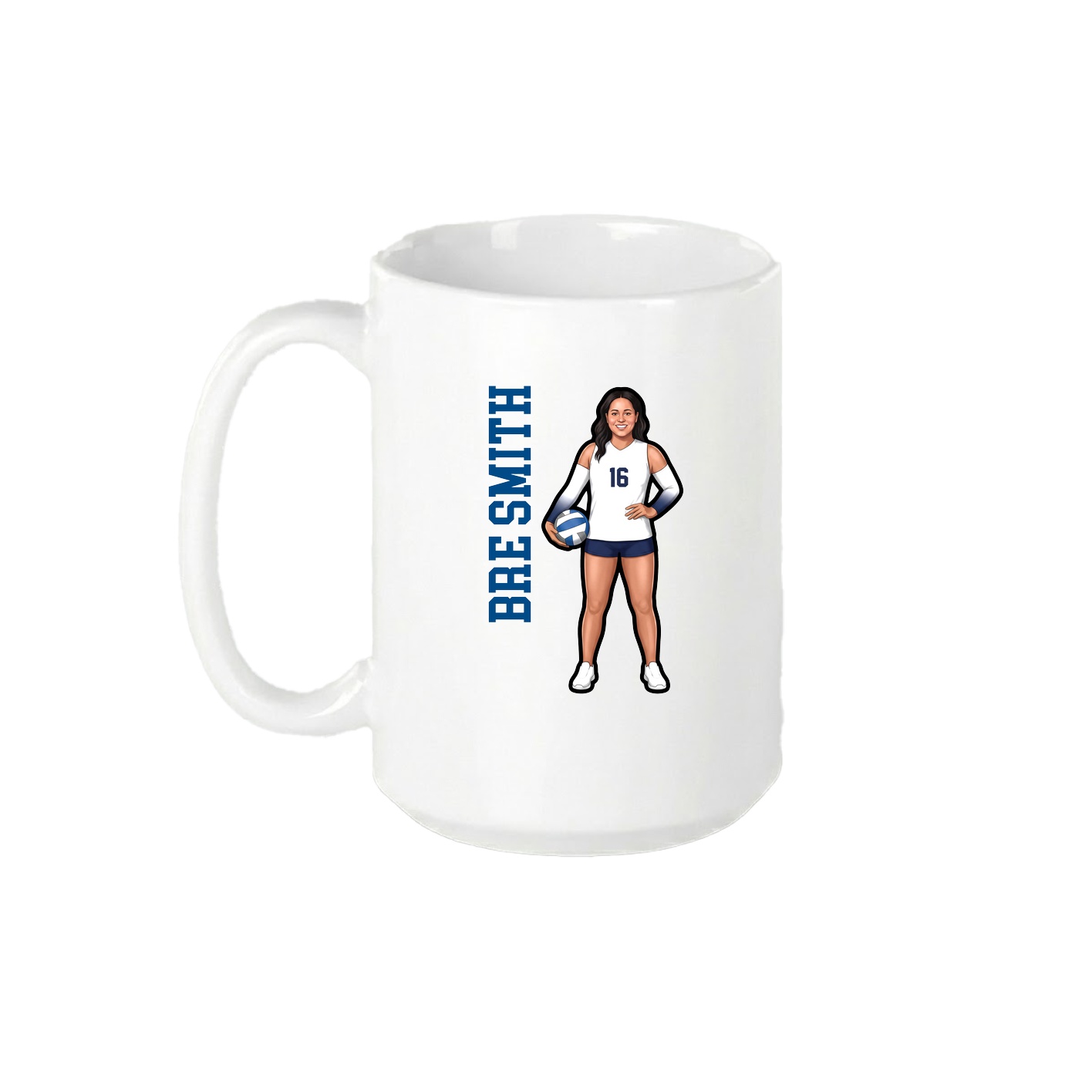 15oz Coffee Mug — Name Vertical in White