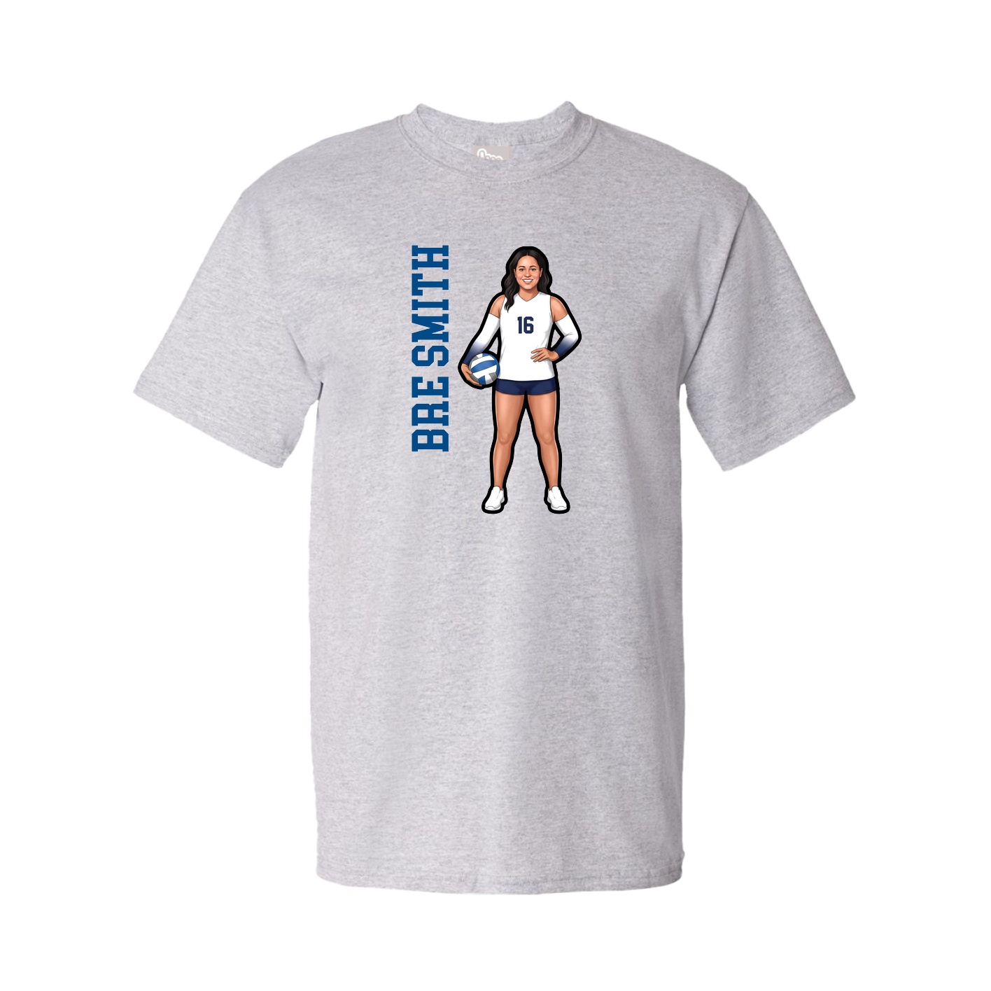 Tee — Name Vertical in Grey