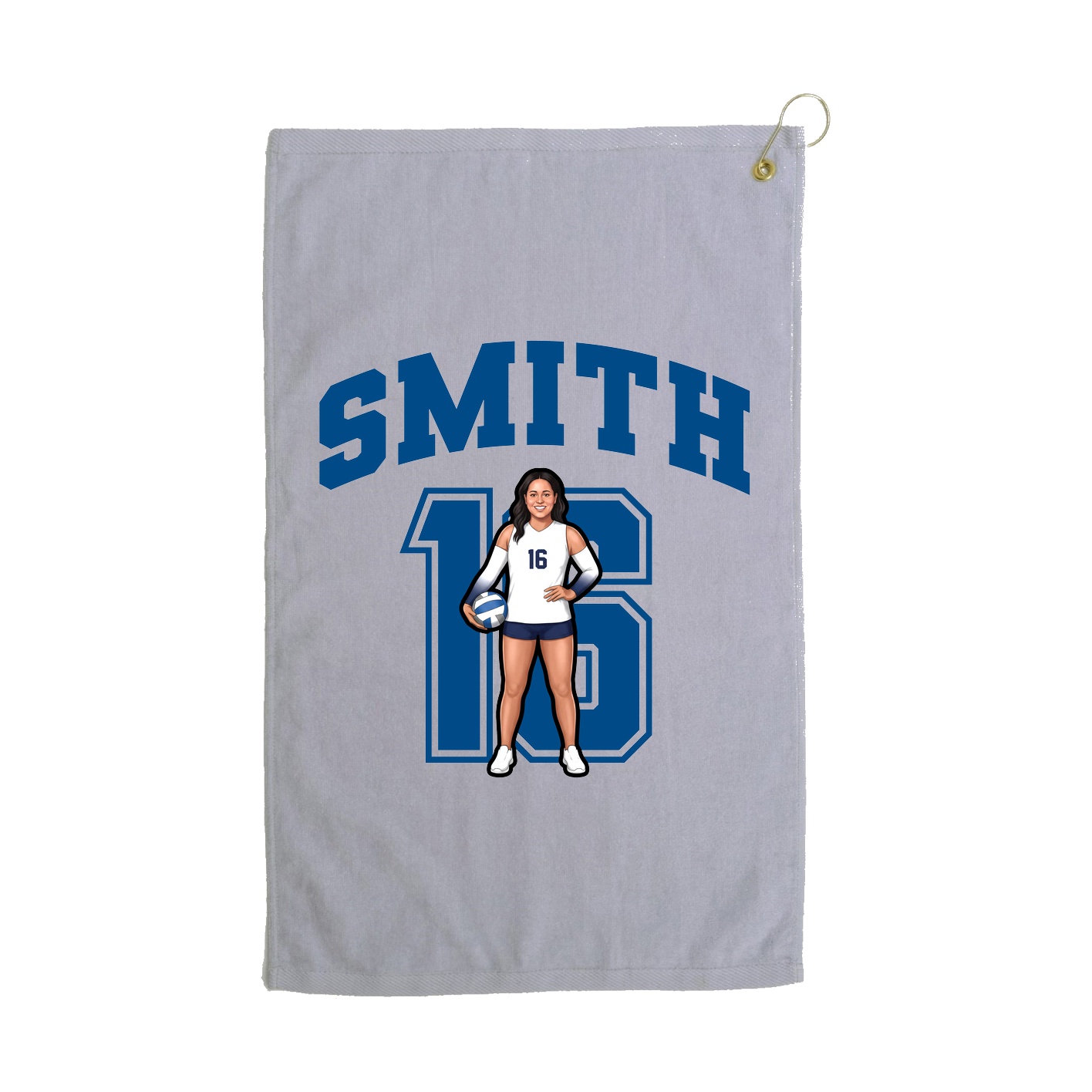 Golf Towel — Number in Grey