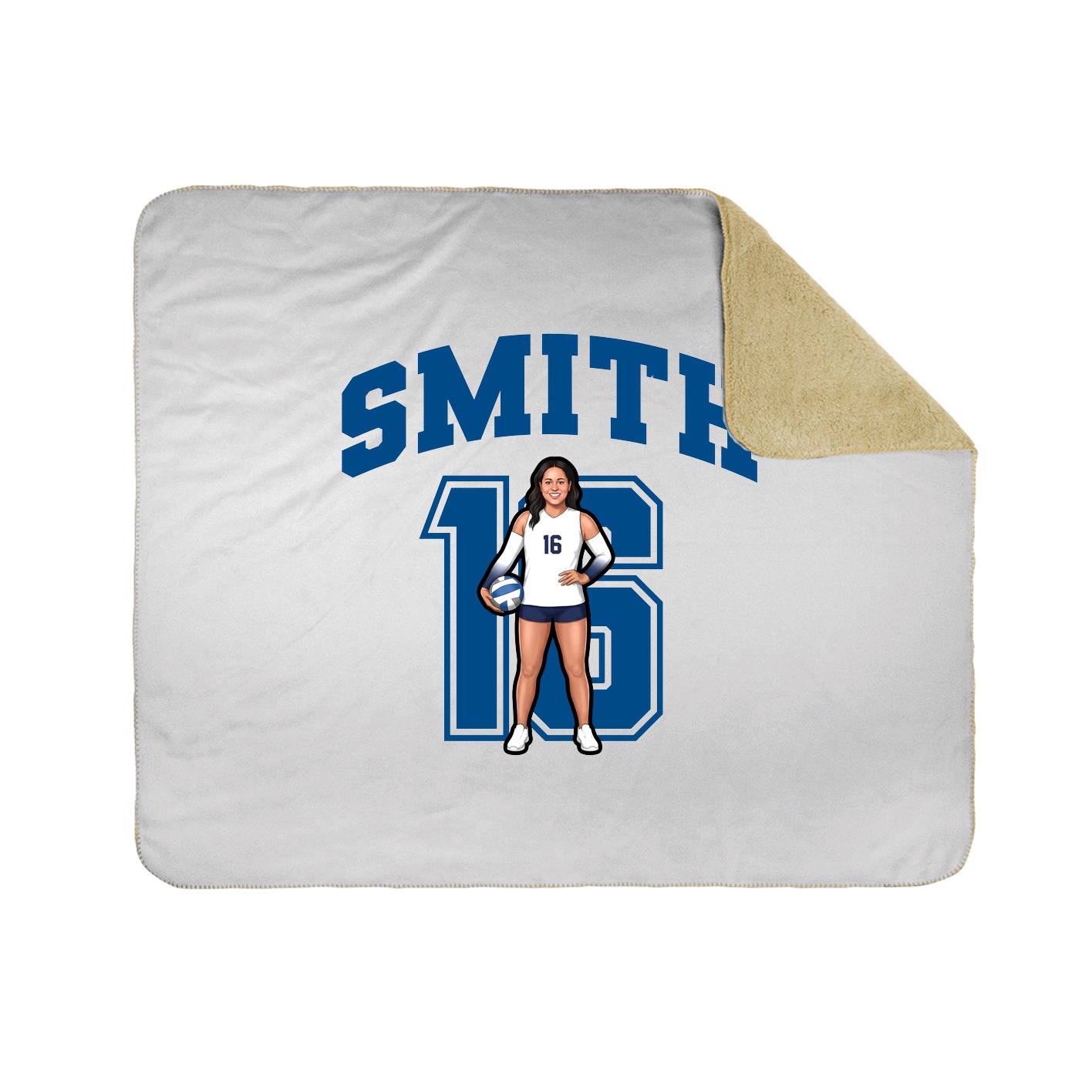Throw Blanket — Number in White