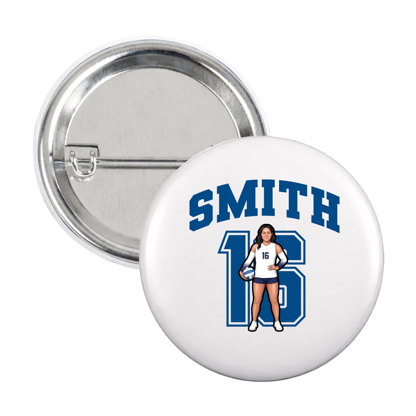 Game Day Button — Number in White