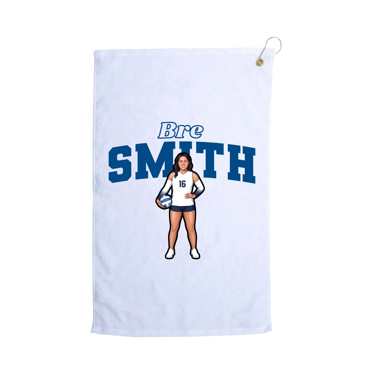 Golf Towel — Name Arch in White