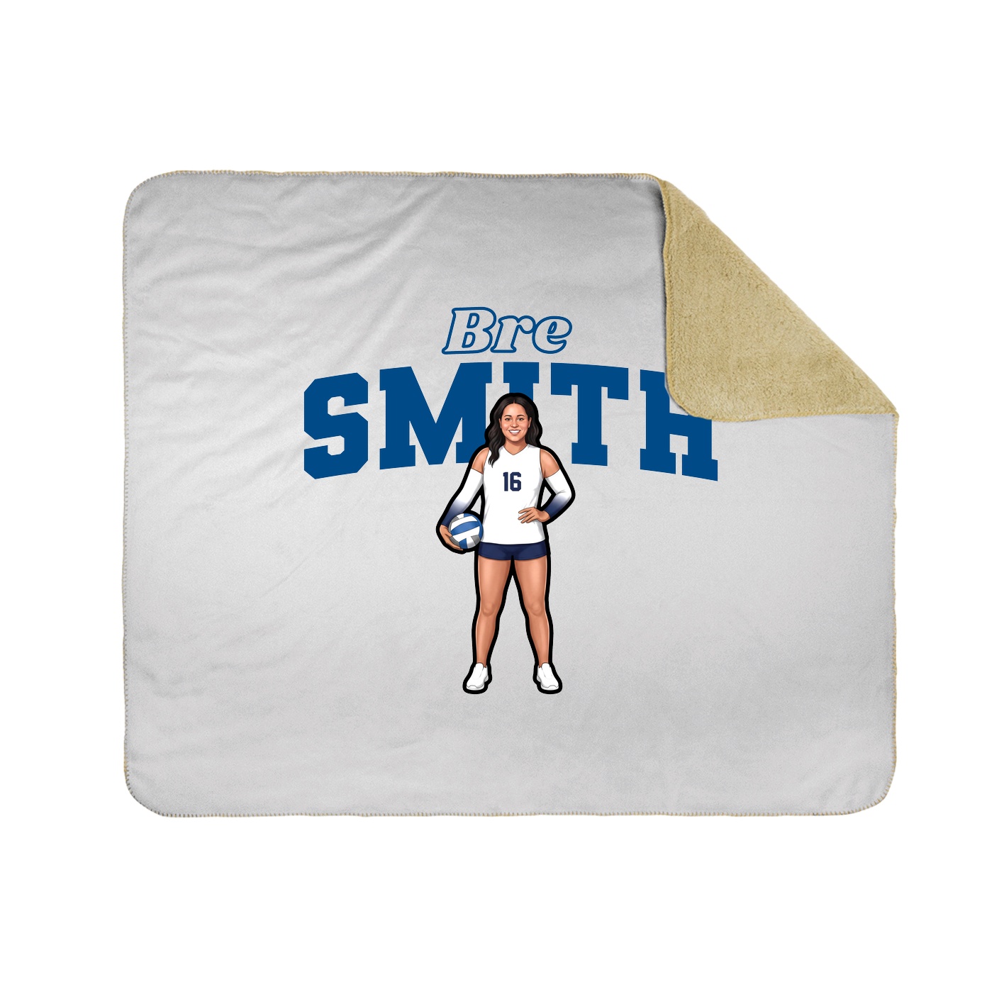 Throw Blanket — Name Arch in White