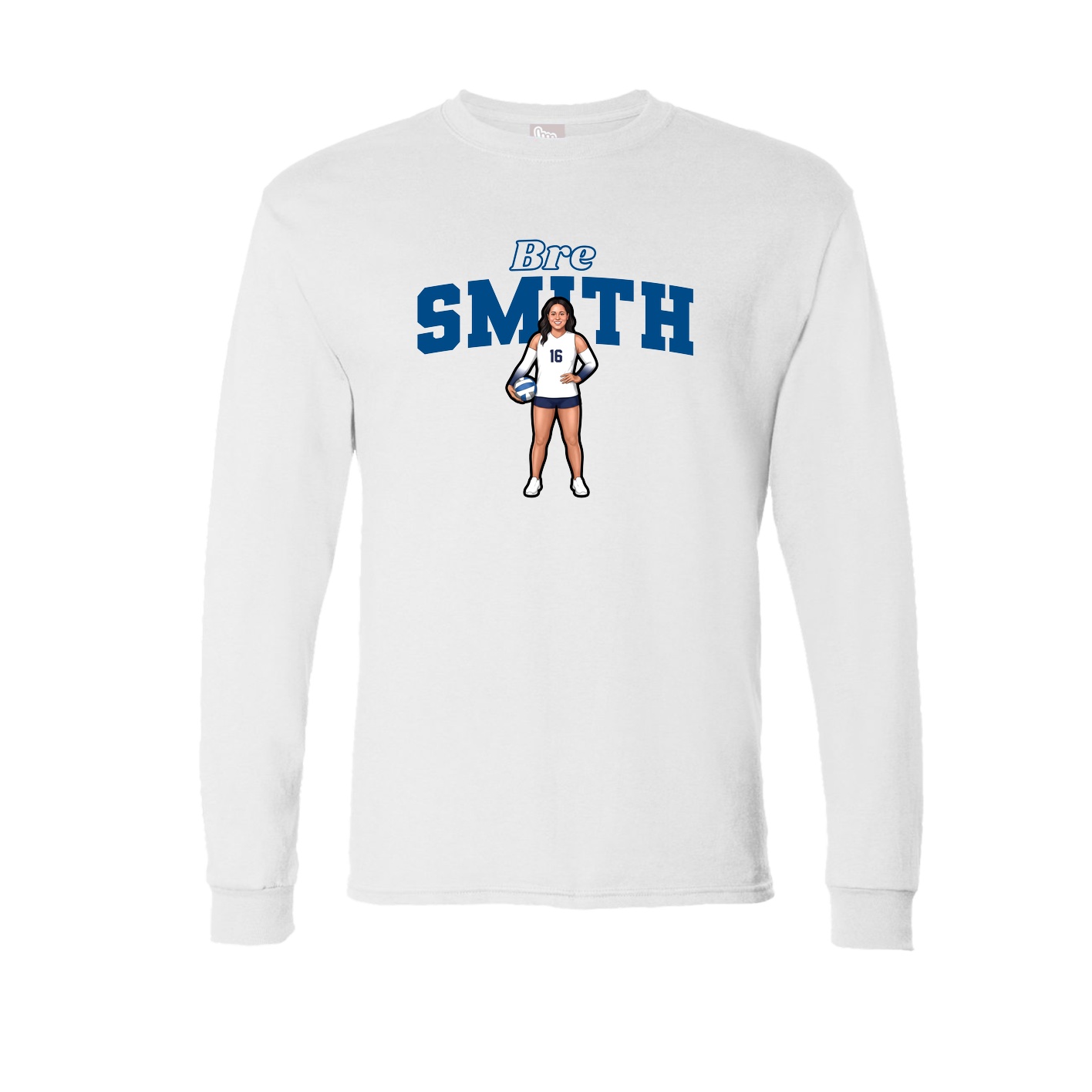 Long Sleeve Tee — Name Arch in White