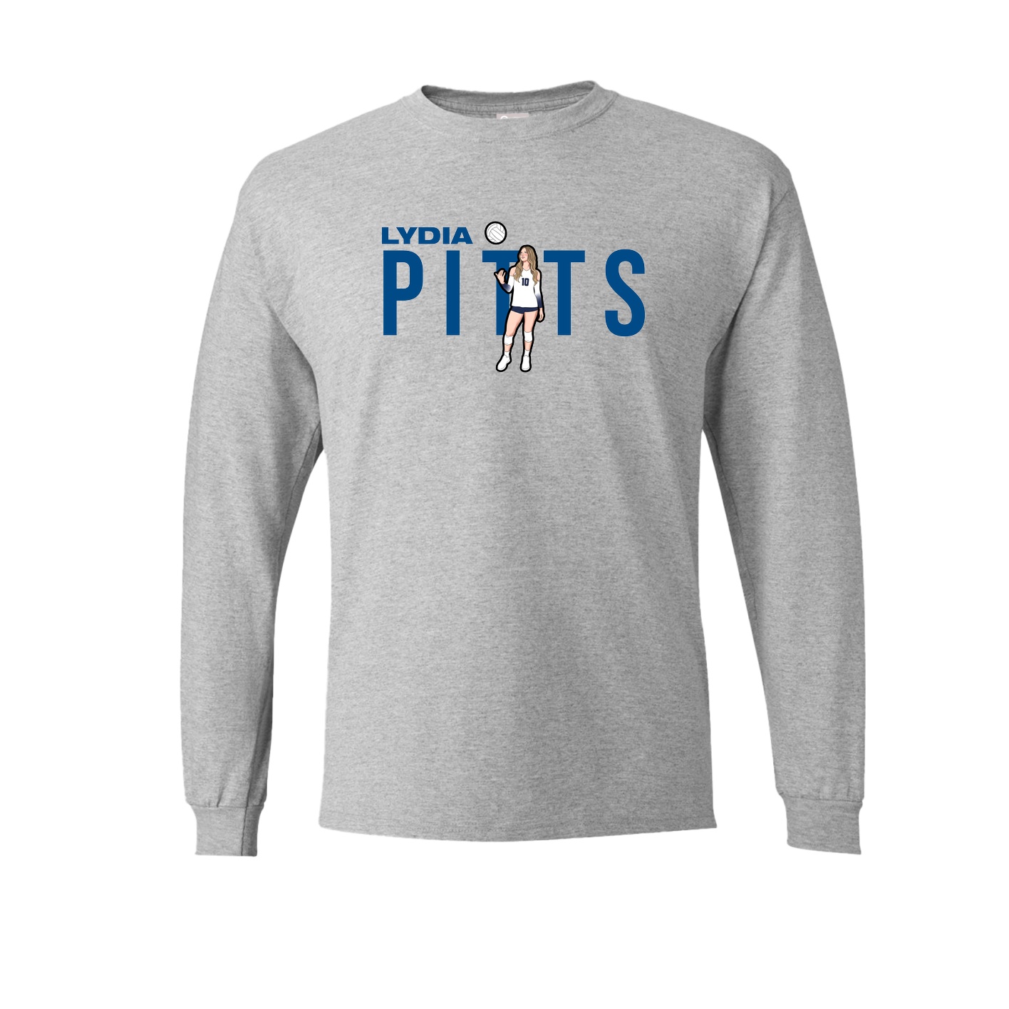 Long Sleeve Tee — Player Name in Grey