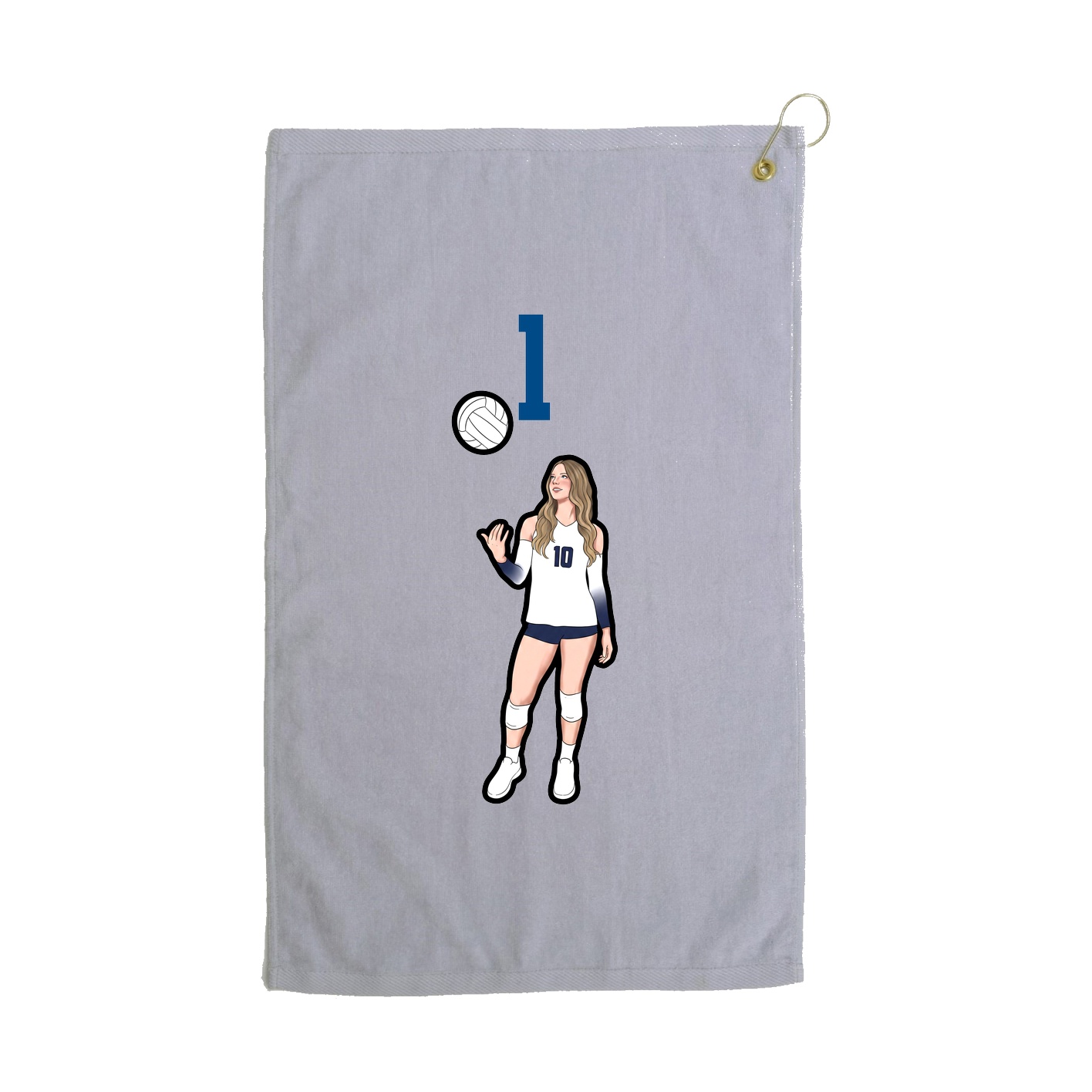 Golf Towel — Number Top in Grey