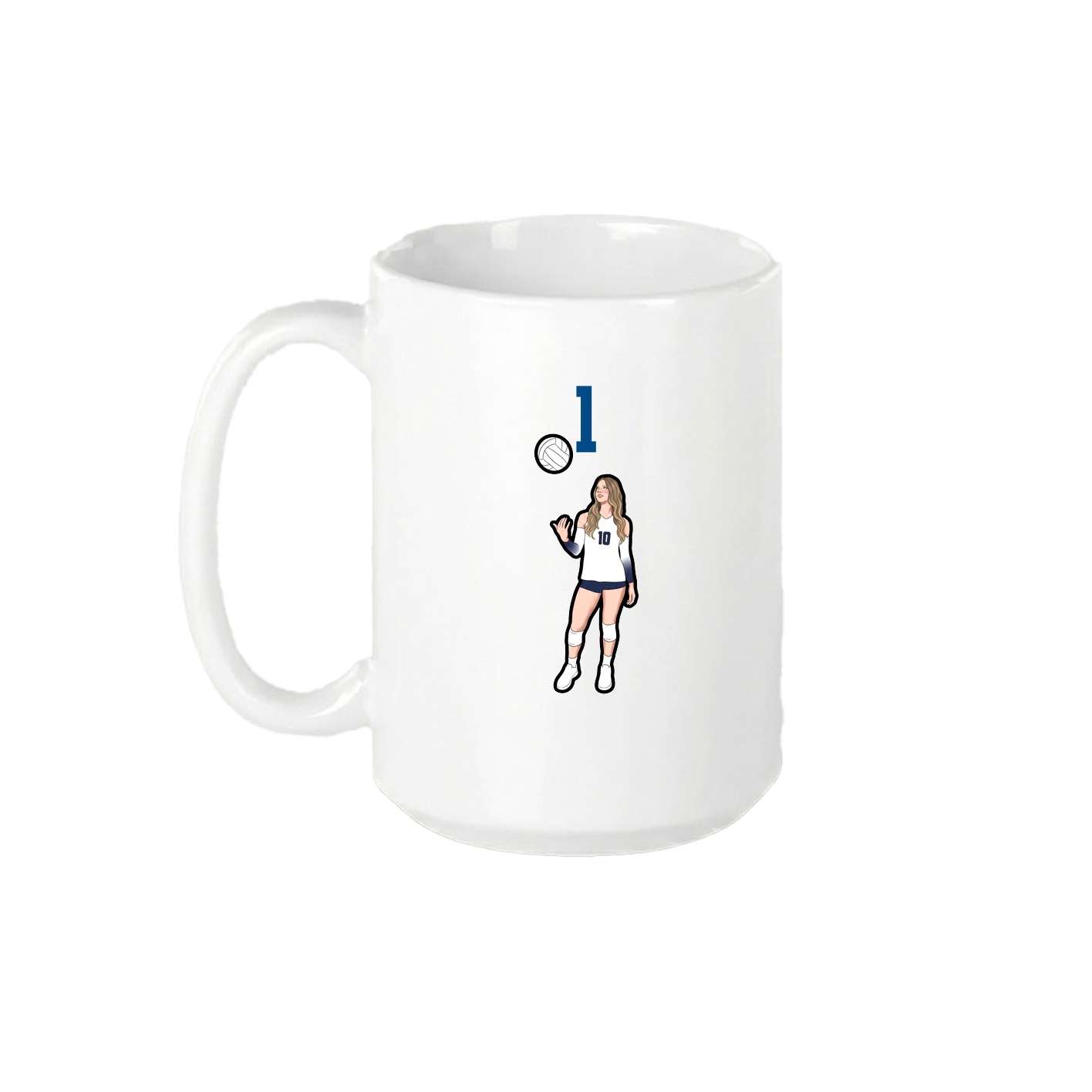 15oz Coffee Mug — Number Top in White