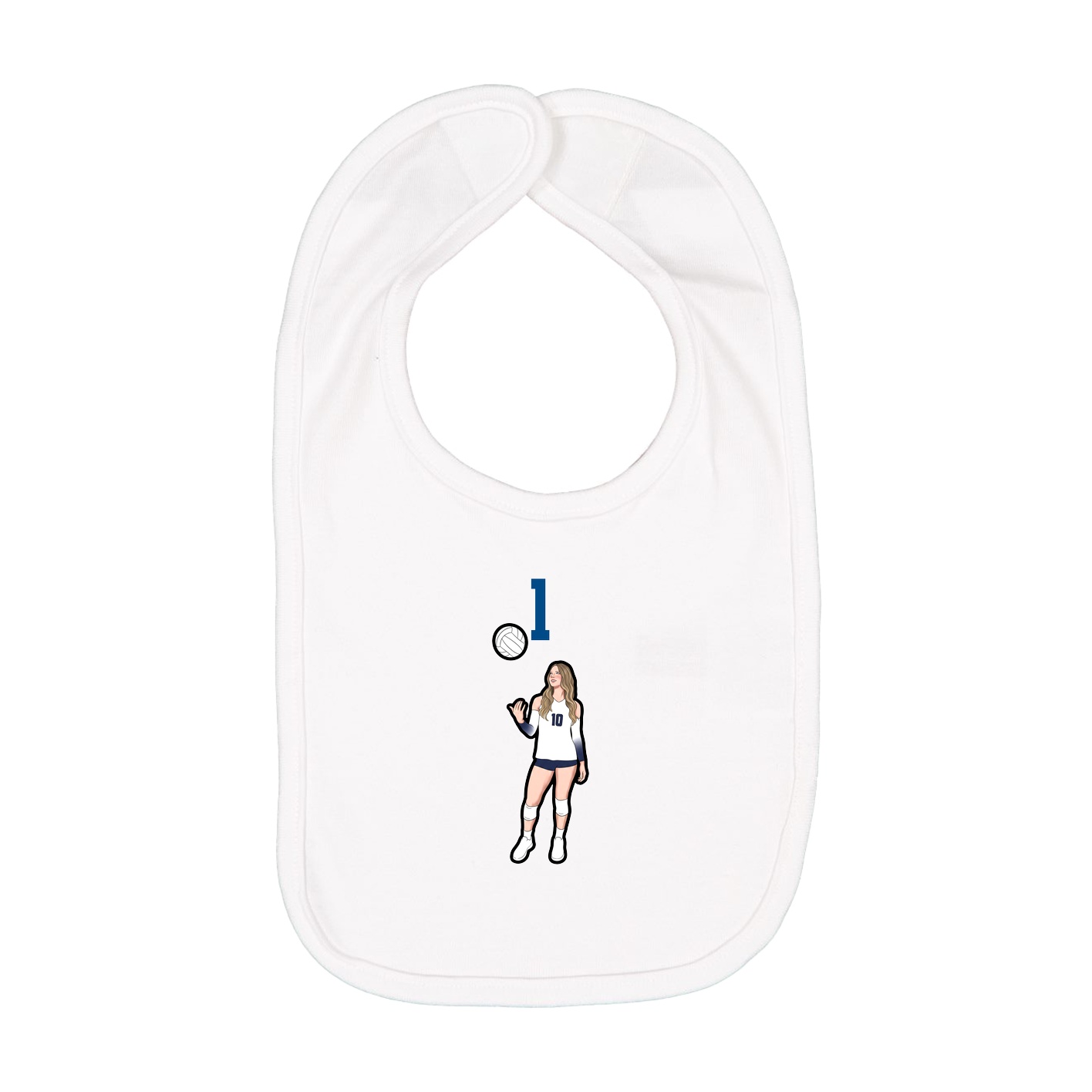 Infant Bib — Number Top in White