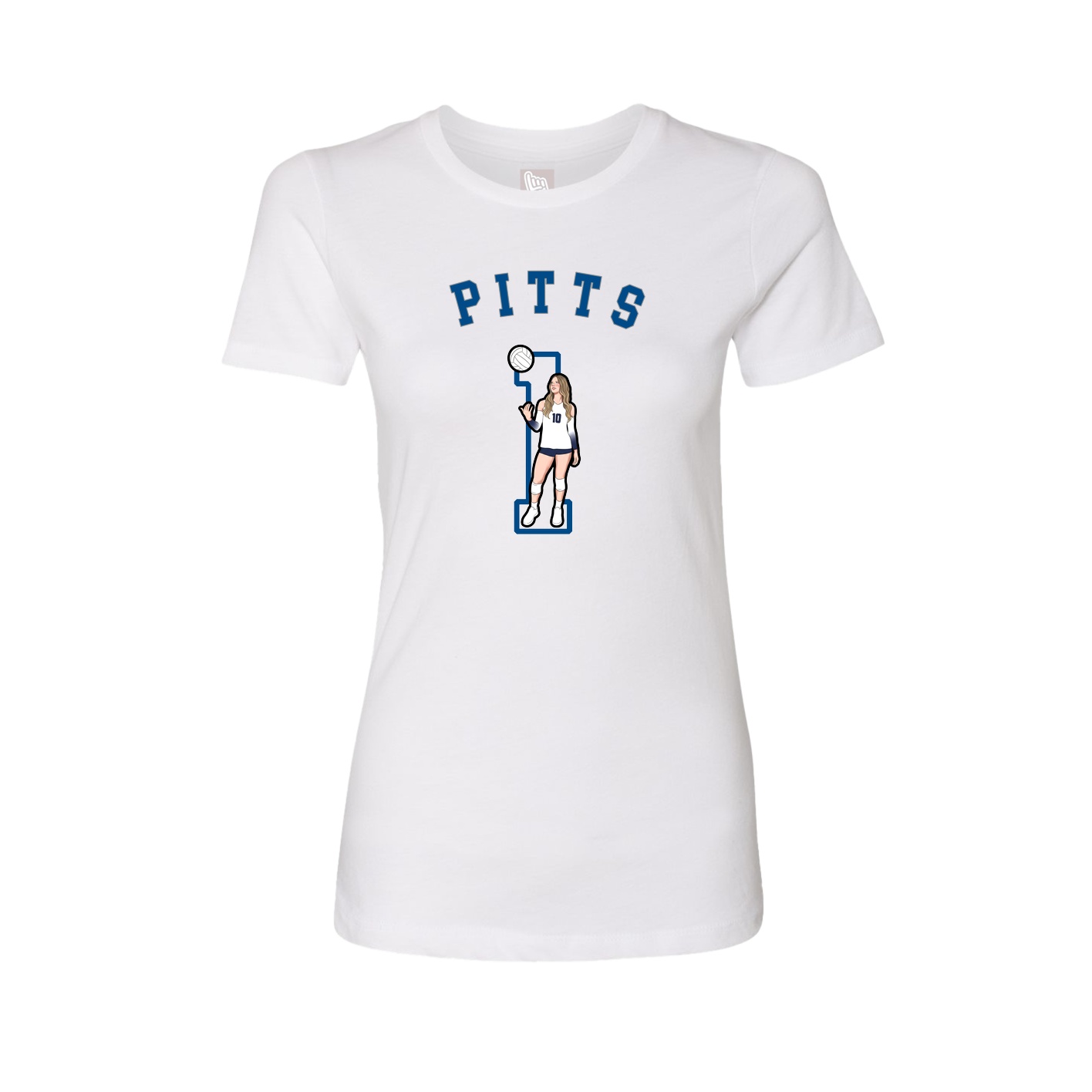 Fitted Women's Tee — Shirsey Arch in White