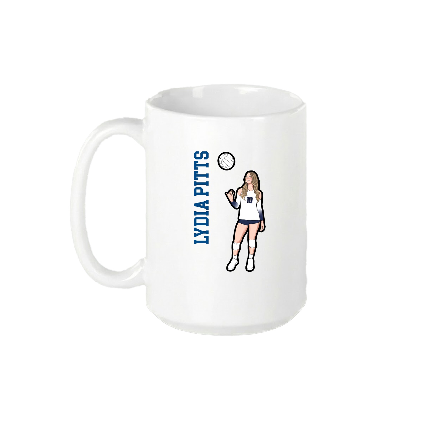 15oz Coffee Mug — Name Vertical in White