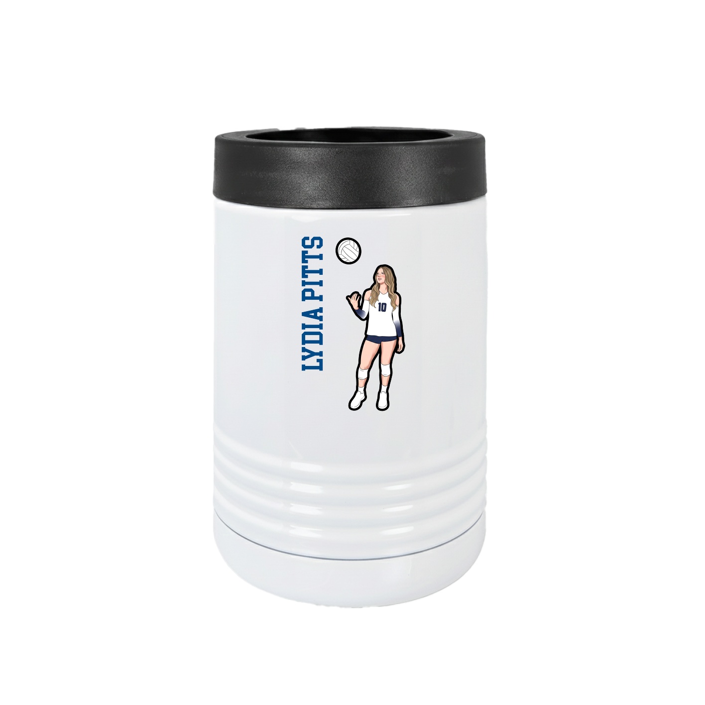 Beverage Holder — Name Vertical in White