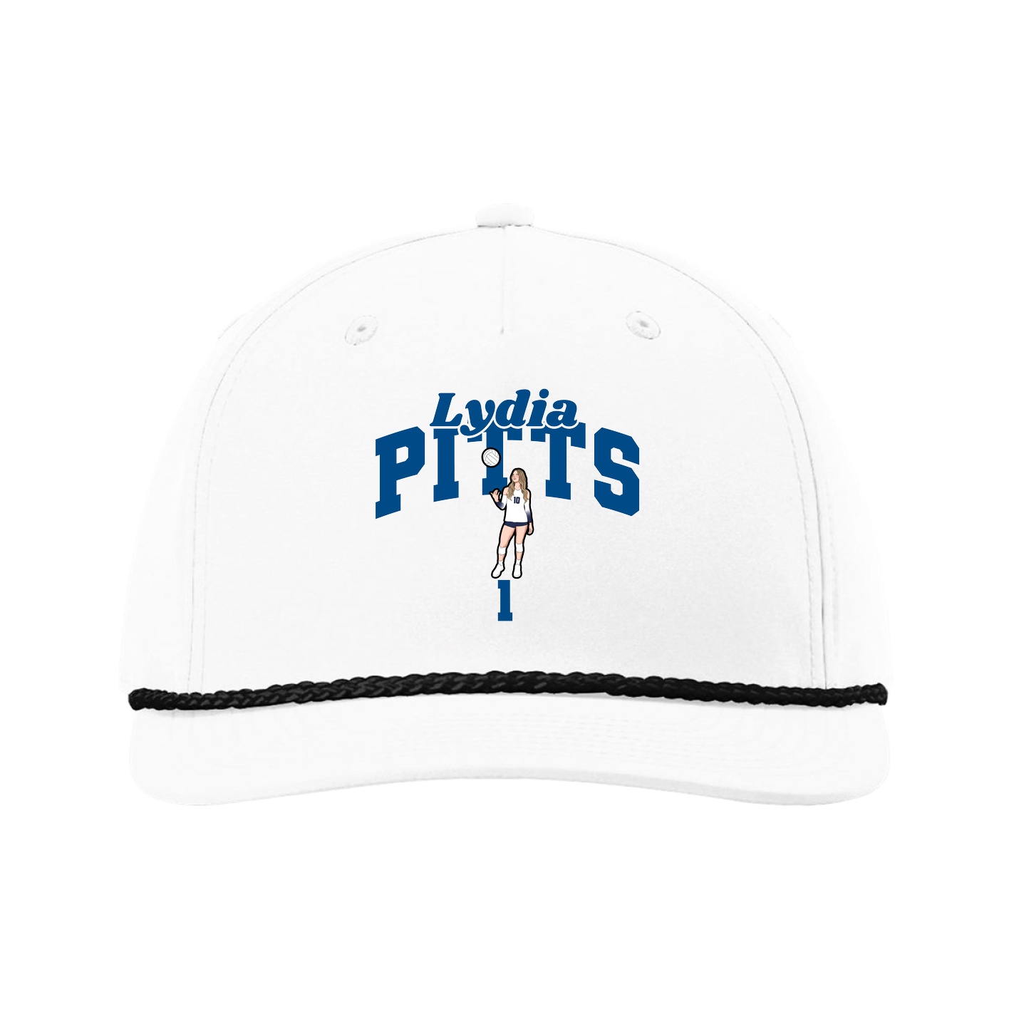 Five-Panel Classic Rope Cap — Signature Arch in White