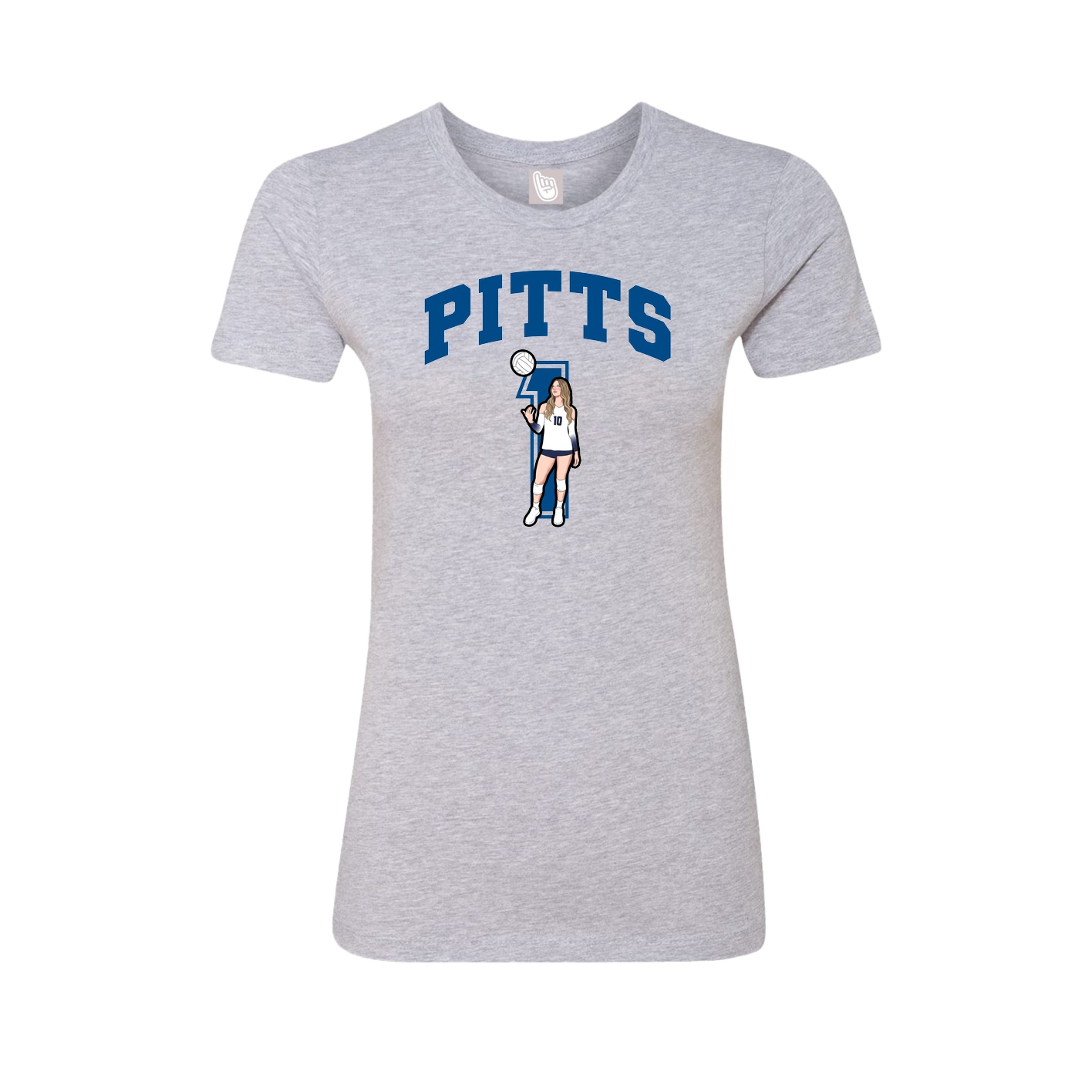 Fitted Women's Tee — Number in Grey