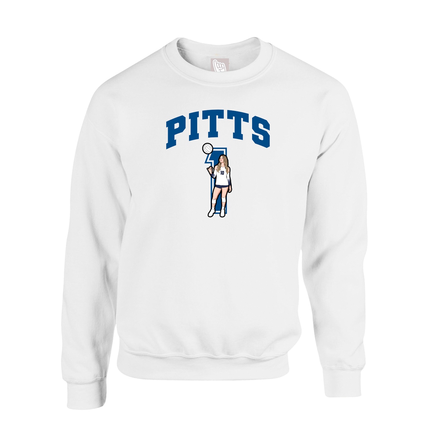 Fleece Crew — Number in White