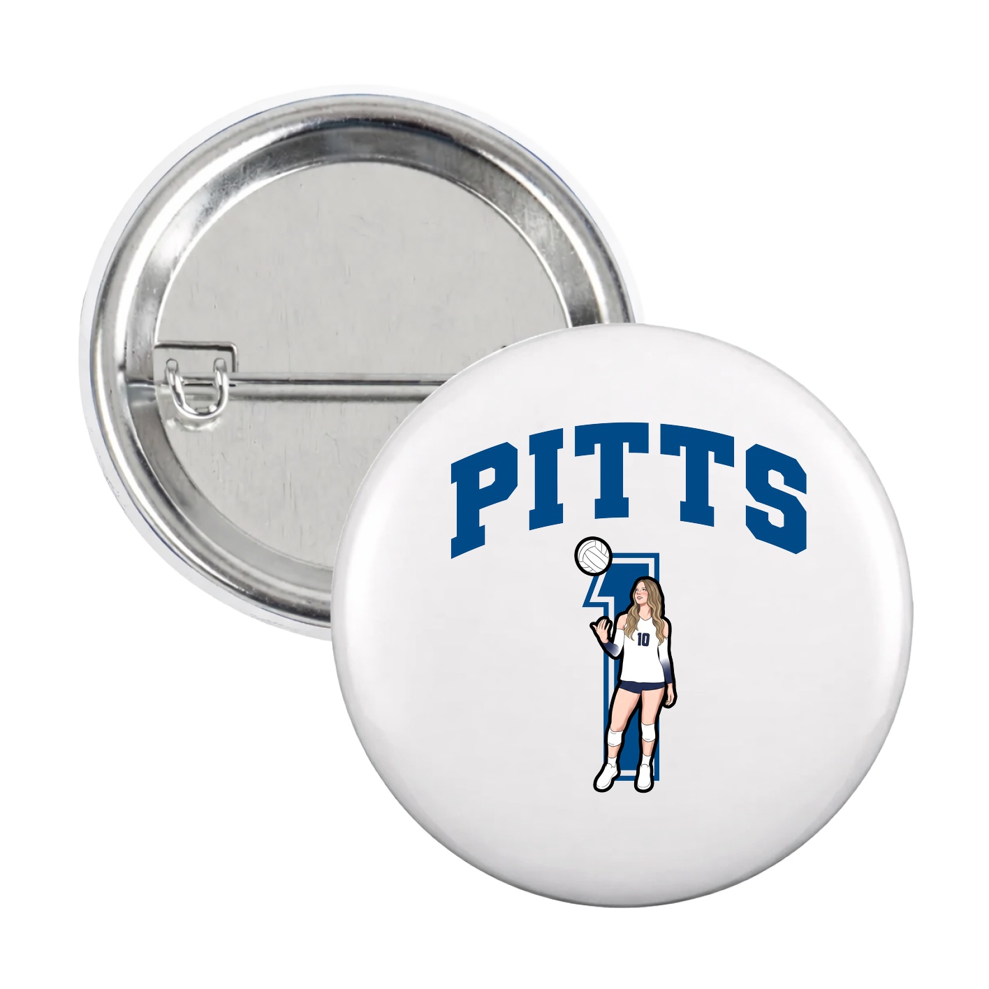 Game Day Button — Number in White