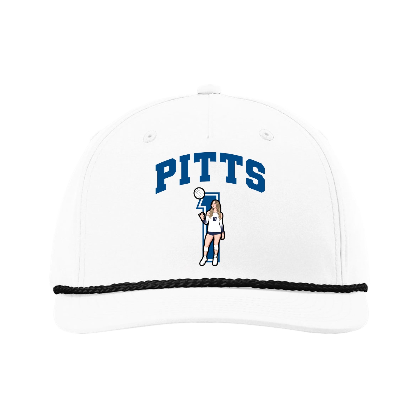 Five-Panel Classic Rope Cap — Number in White