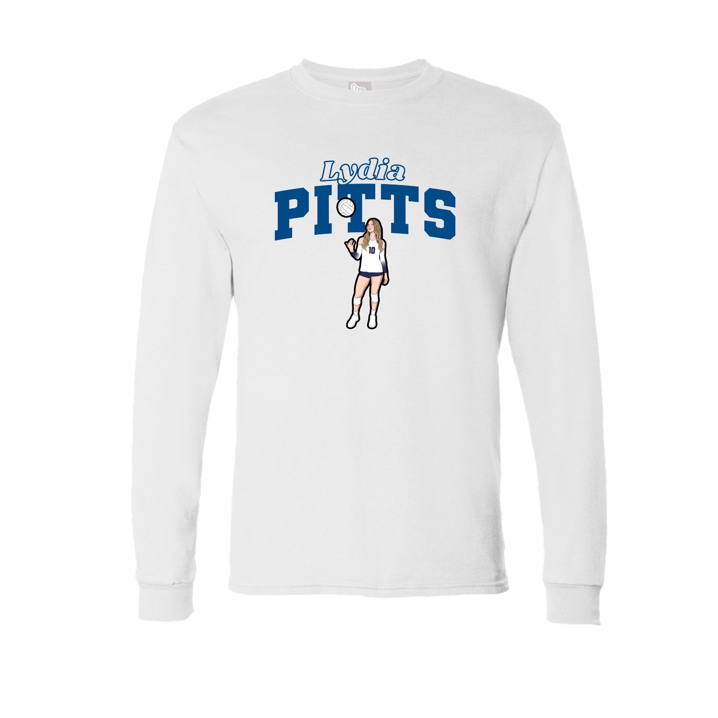 Long Sleeve Tee — Name Arch in White