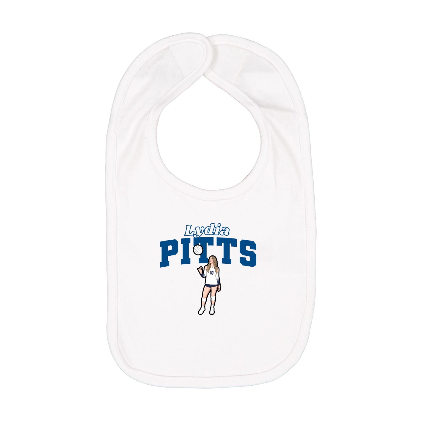 Infant Bib — Name Arch in White
