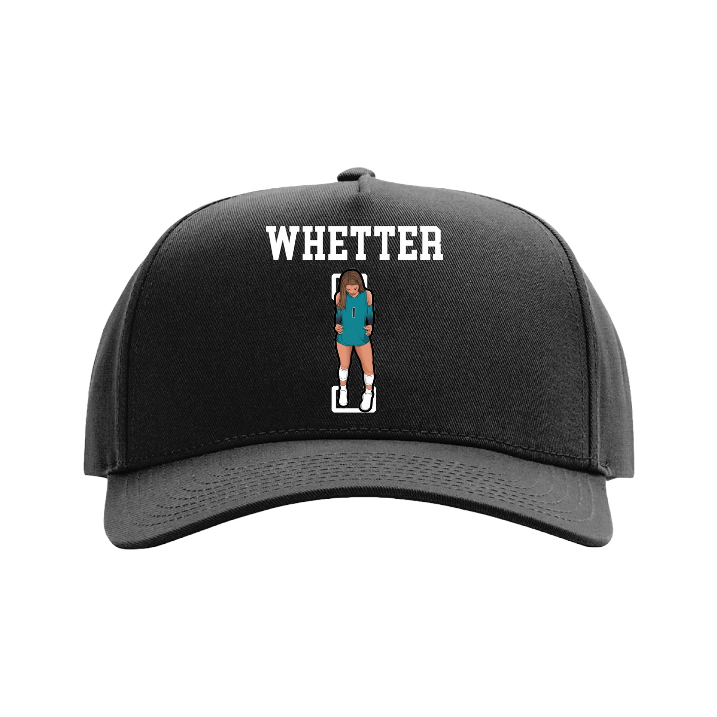 Full Fabric Five-Panel Champ Cap — Shirsey in Black