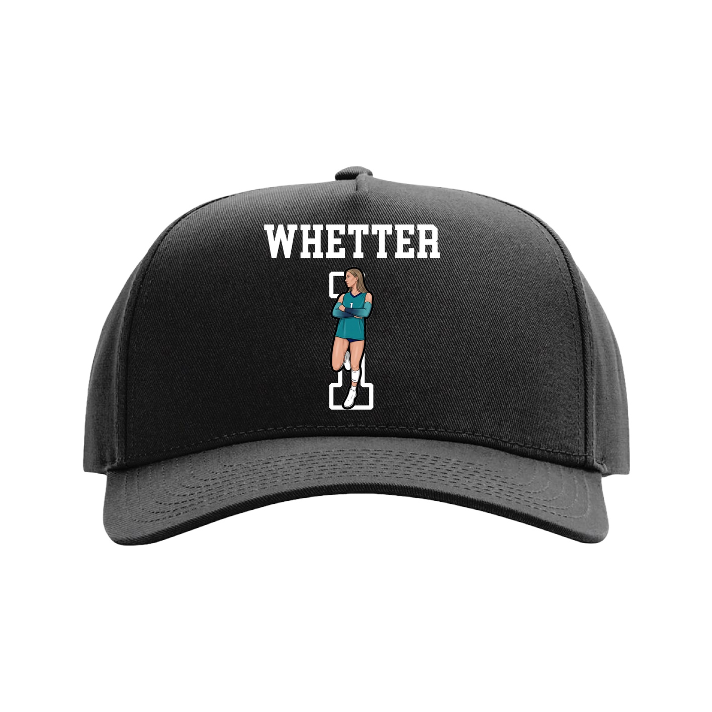 Full Fabric Five-Panel Champ Cap — Shirsey in Black