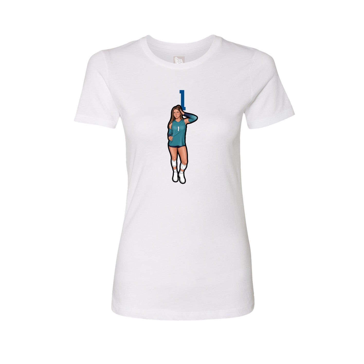 Fitted Women's Tee — Number Top in White