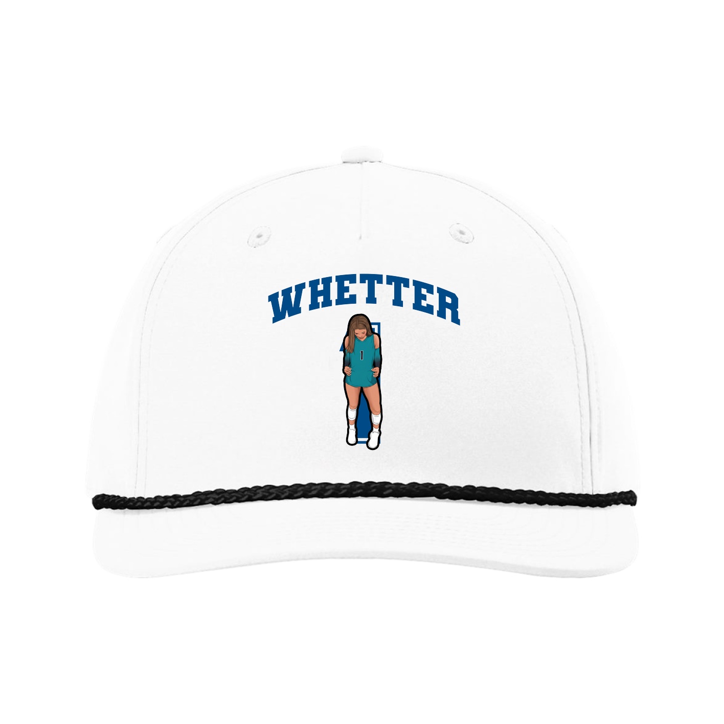 Five-Panel Classic Rope Cap — Number in White