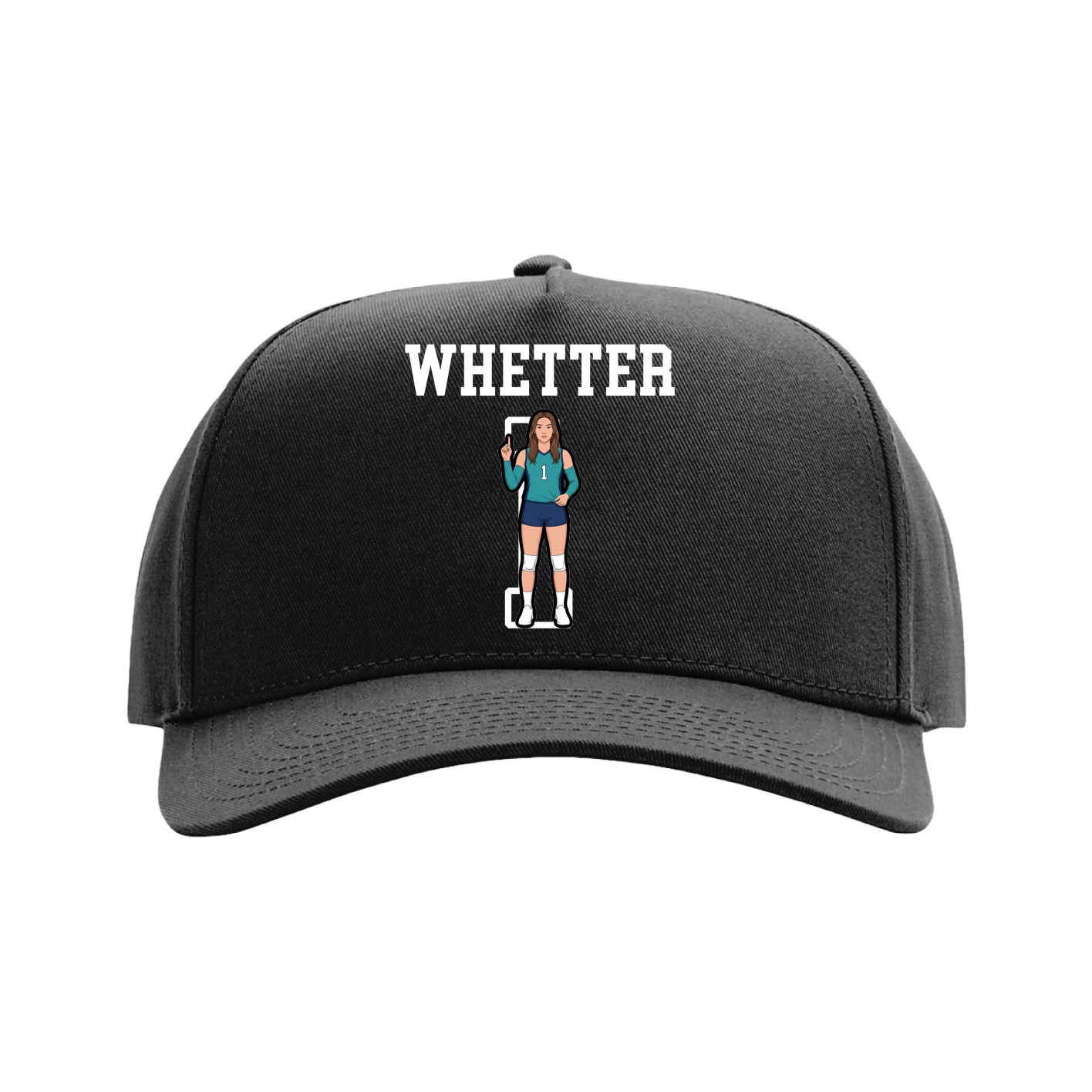 Full Fabric Five-Panel Champ Cap — Shirsey in Black