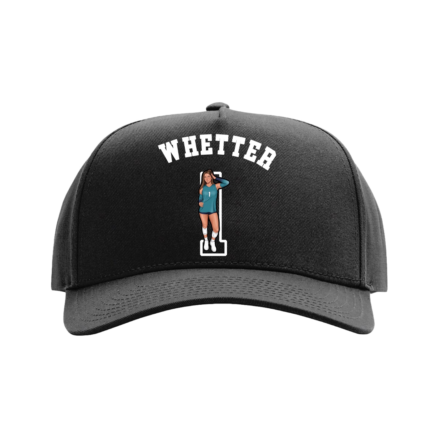 Full Fabric Five-Panel Champ Cap — Shirsey Arch in Black