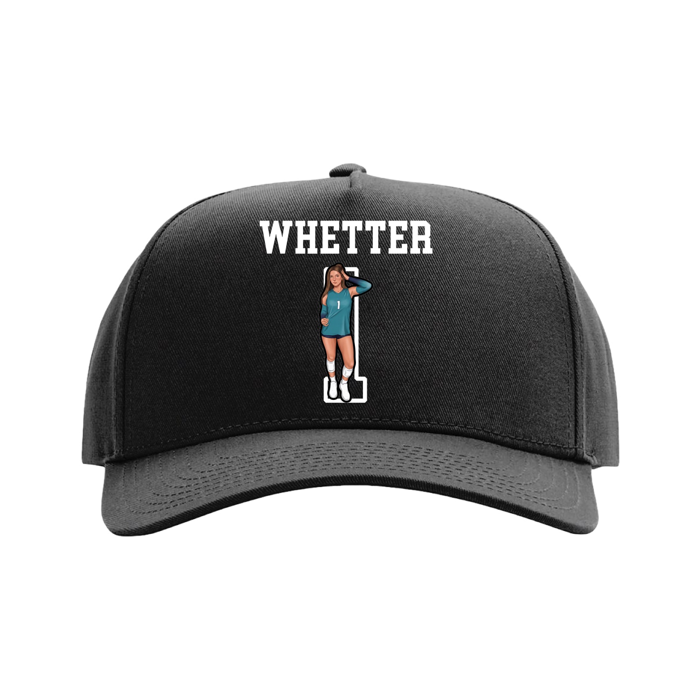 Full Fabric Five-Panel Champ Cap — Shirsey in Black