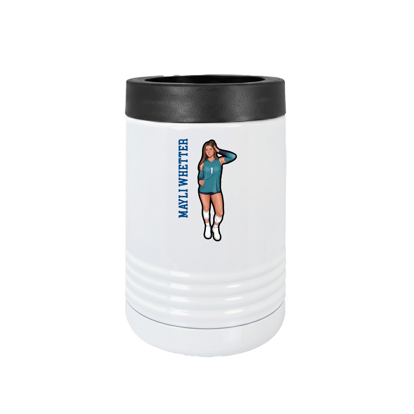 Beverage Holder — Name Vertical in White