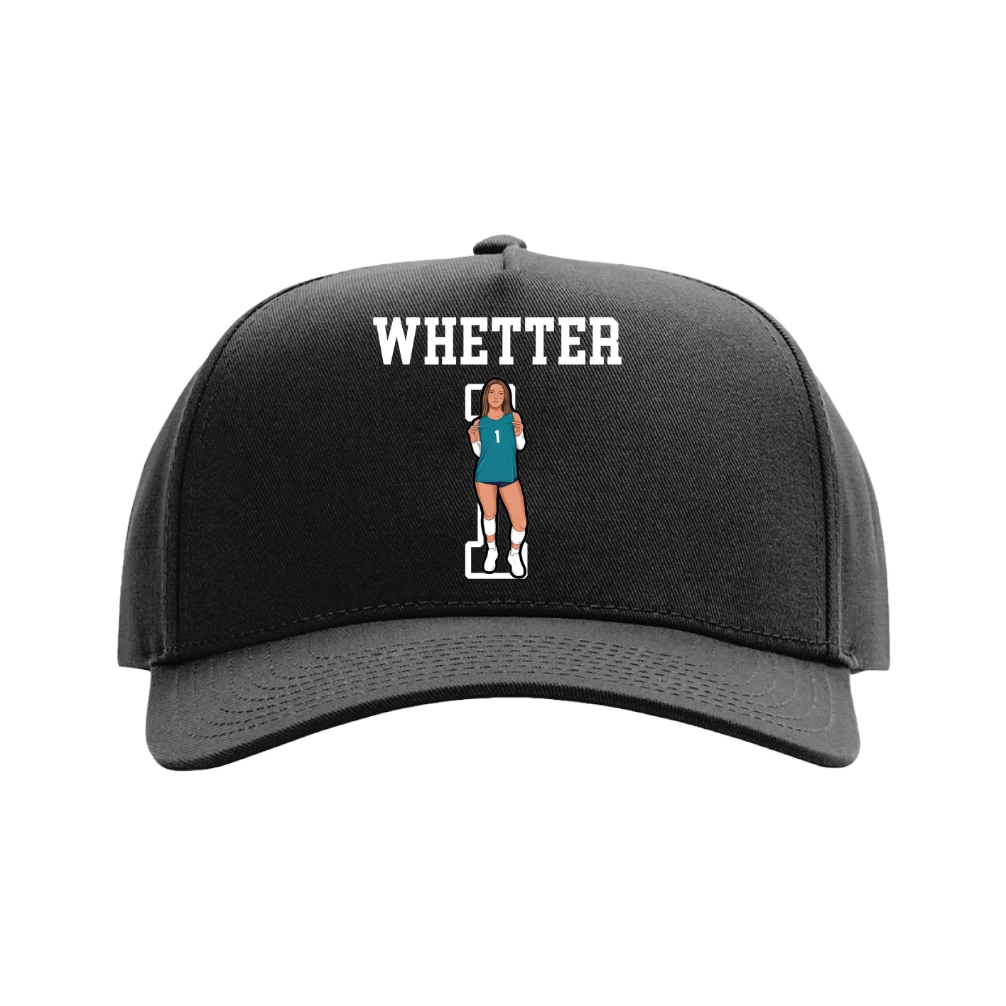 Full Fabric Five-Panel Champ Cap — Shirsey in Black