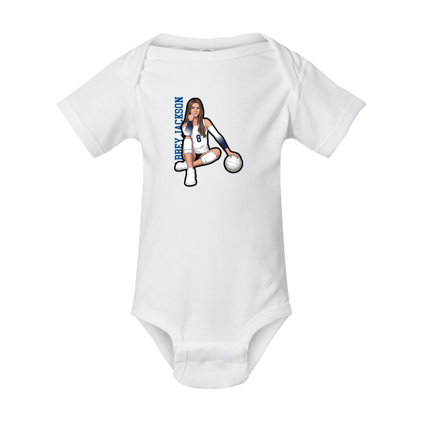 Baby Onesie — Name Vertical in White