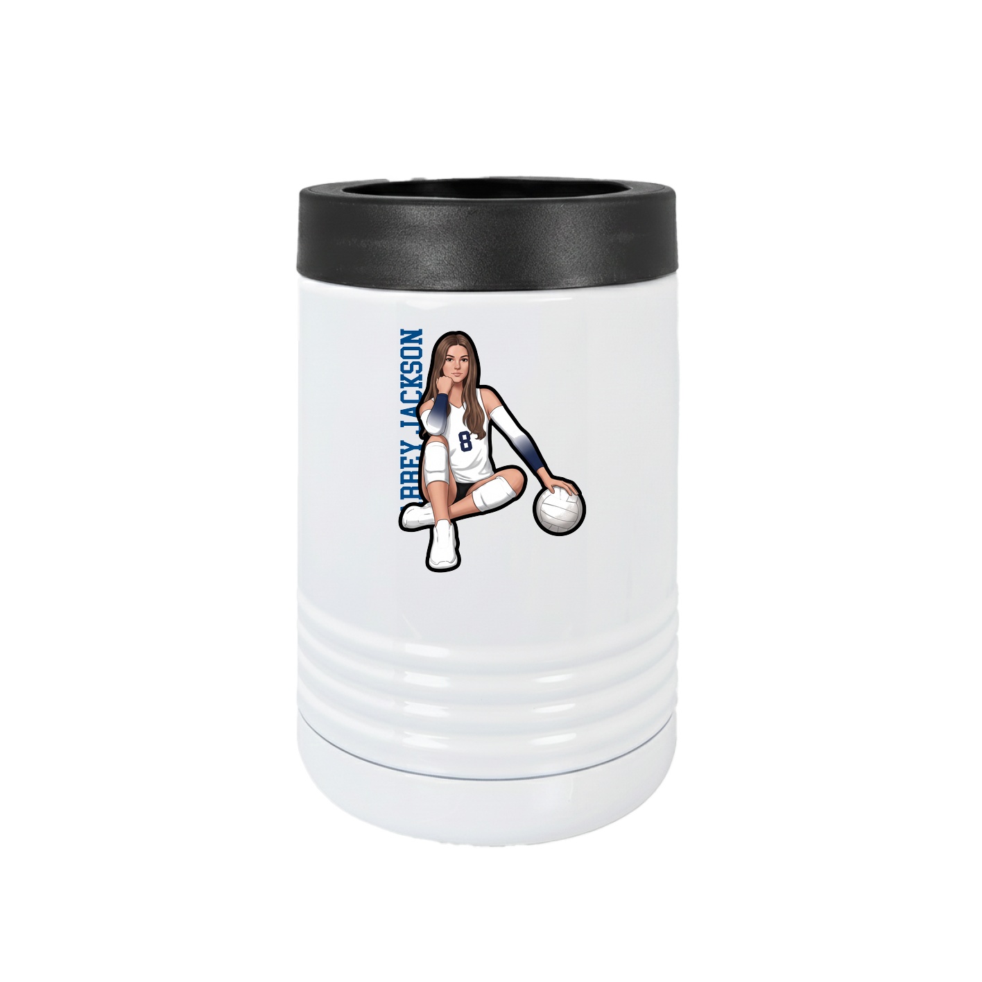 Beverage Holder — Name Vertical in White