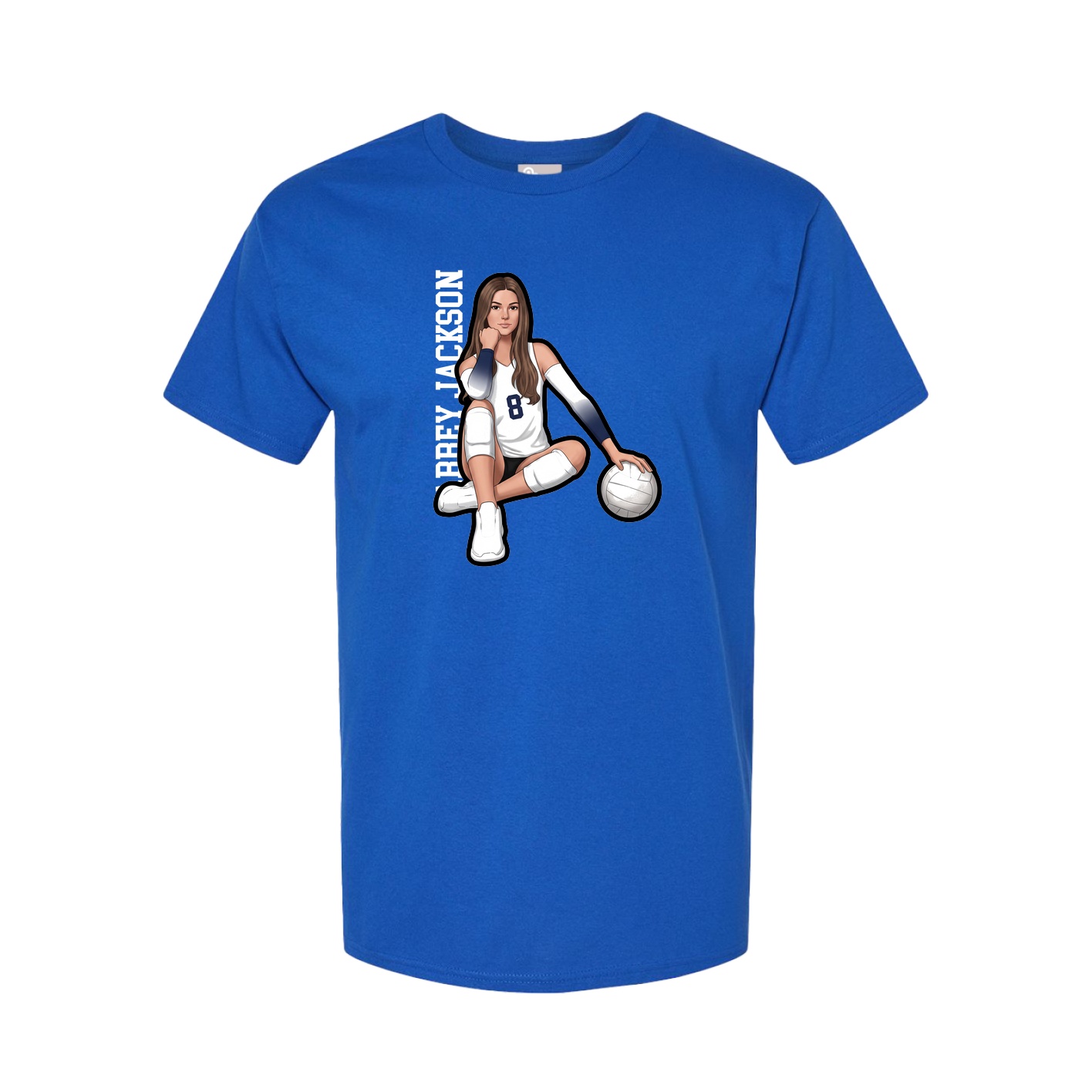 Youth Tee — Name Vertical in Royal