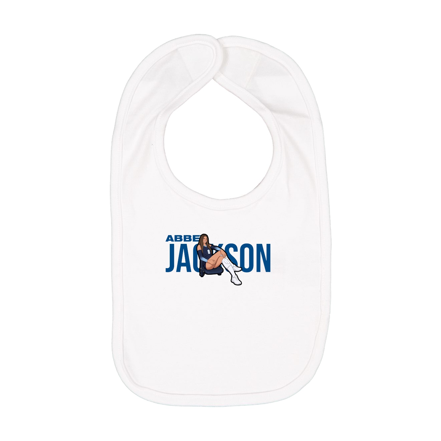 Infant Bib — Player Name in White