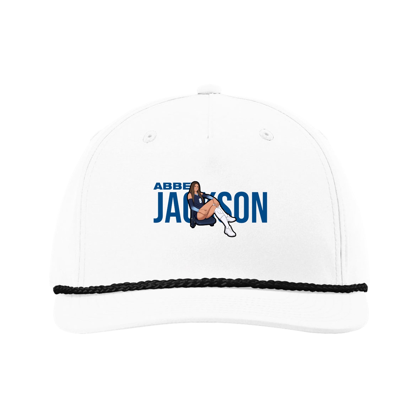 Five-Panel Classic Rope Cap — Player Name in White