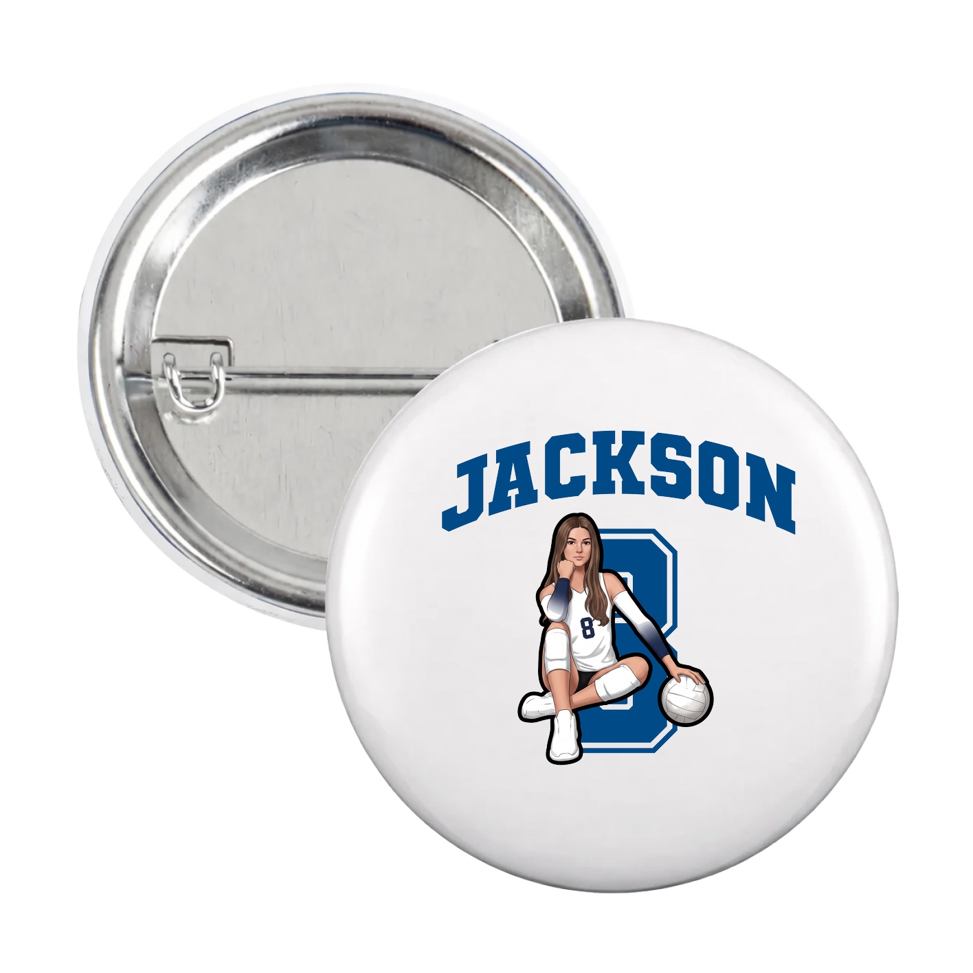 Game Day Button — Number in White