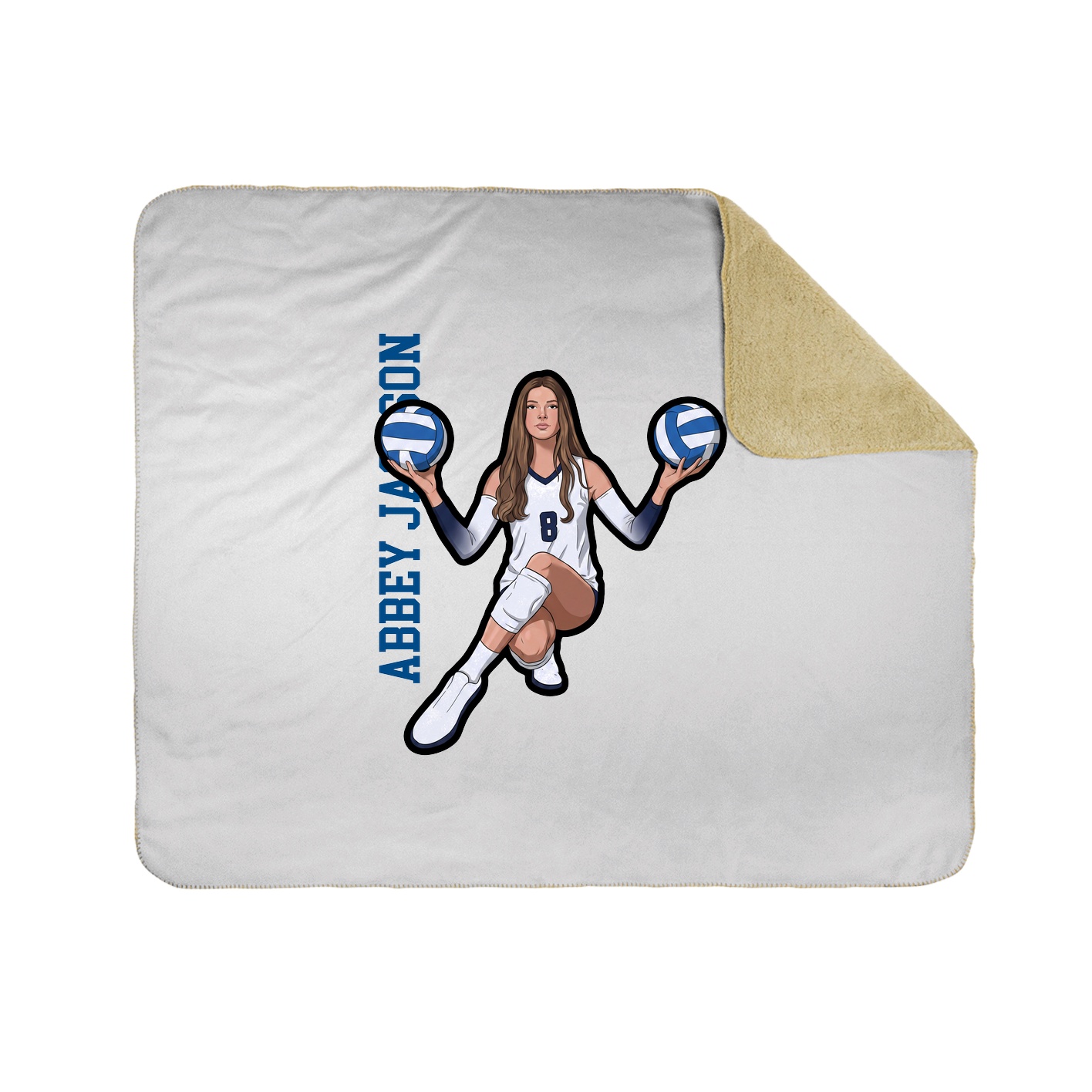 Throw Blanket — Name Vertical in White